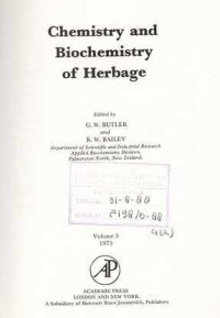 Chemistry And Biochemistry Of Herbage Volume 3