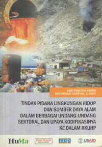 Tindak Pidana Lingkungan Hidup Dan Sumber Daya Alam Dalam berbagai Undang-undang Sektoral dan upaya kodifikasinya ke Dalam RKUHP