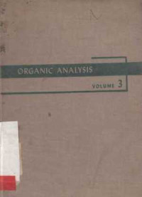 Organic Analysis Vol.III