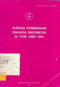 Siaran Pembinaan Bahasa Indonesia di TVRI 1990/1991