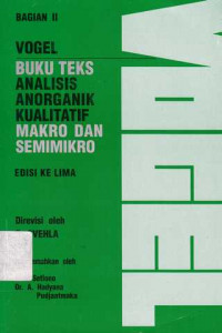 Buku Teks Analisis Anorganik Kualitatif Makro Dan Semimikro 1