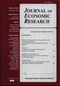 Journal of Economic Research vol.19 no.3 November 2014