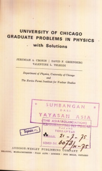 University Of Chicago Graduate Problems In Physics With Solutions