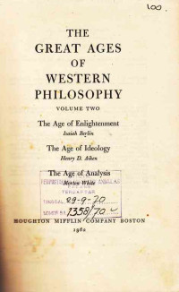 The Great Ages Of Western Philosophy Volume Two